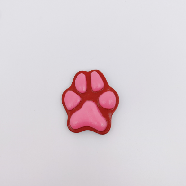 Patte de chat de couleurs rousse en magnet